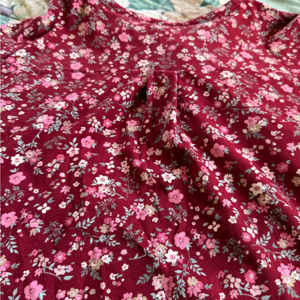 Style & Co. Burgundy Floral Top - Picture 8 of 9